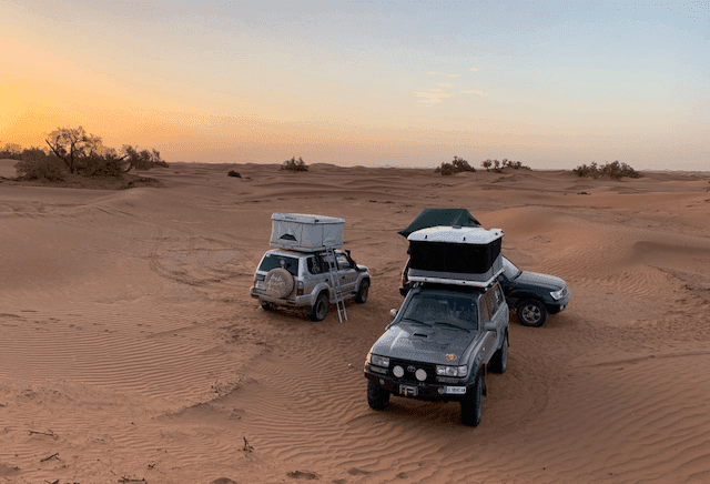 4x4 Cars camping in the desert